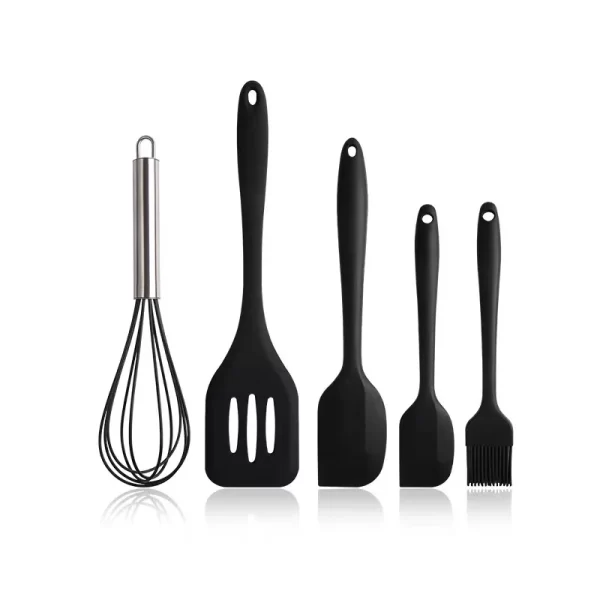 Kit 5 Utensílios de Silicone para Cozinha – Colher, Espátulas e Escova, Duráveis e Práticos - Image 8