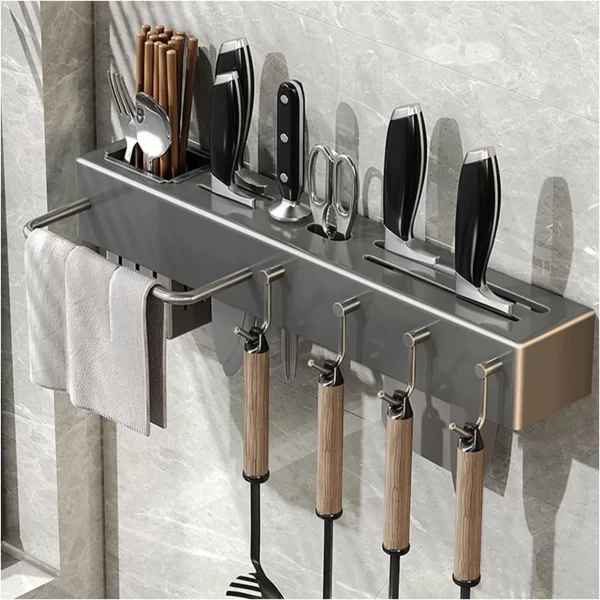 Organizador de Parede para Cozinha – Prateleira Multiuso para Armazenamento de Especiarias e Utensílios - Image 7