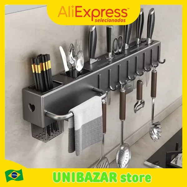 Organizador de Parede para Cozinha – Prateleira Multiuso para Armazenamento de Especiarias e Utensílios - Image 5