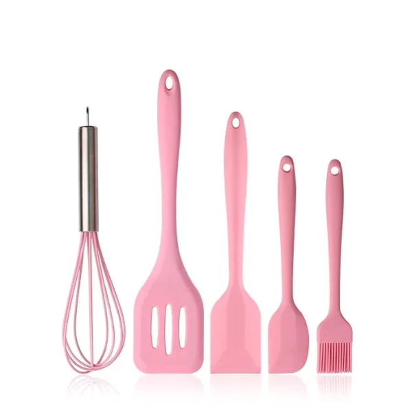 Kit 5 Utensílios de Silicone para Cozinha – Colher, Espátulas e Escova, Duráveis e Práticos - Image 3