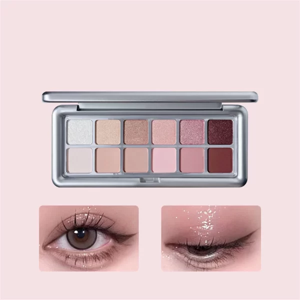 Matte Pearl Eyeshadow Tray – 12 Cores Versáteis para Um Olhar Deslumbrante! - Image 4