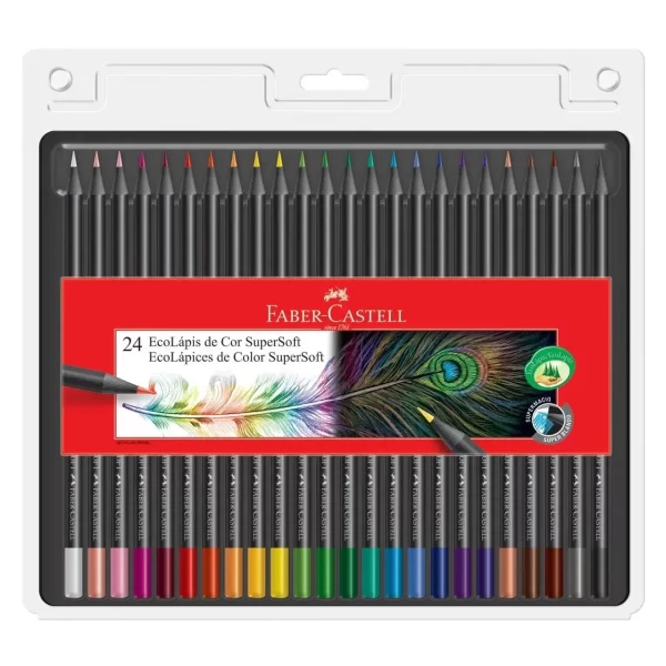 Lápis de Cor Supersoft 24 Cores Faber-Castell – Suavidade e Qualidade Para Sua Arte